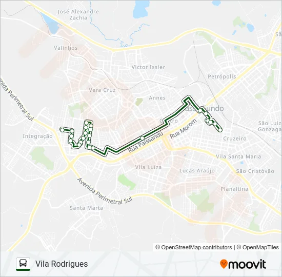 TA4 VILA RODRIGUES / NENÊ GRAEFF Bus Line Map