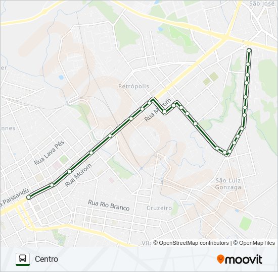 Mapa da linha 13 LUCAS ARAÚJO / PARQUE FARROUPILHA de ônibus