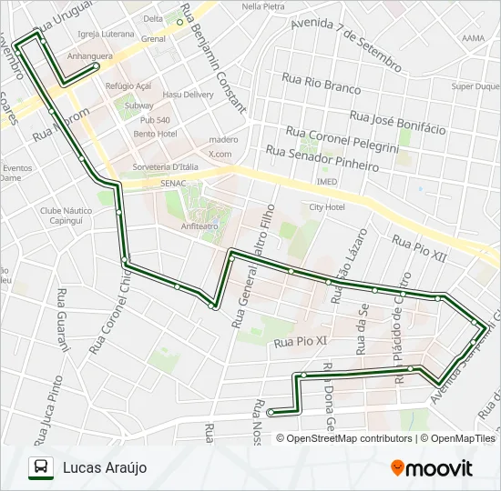 13 LUCAS ARAÚJO / PARQUE FARROUPILHA Bus Line Map
