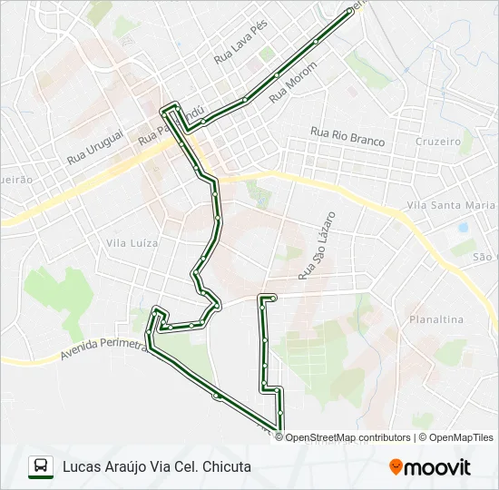 13 LUCAS ARAÚJO / PARQUE FARROUPILHA Bus Line Map