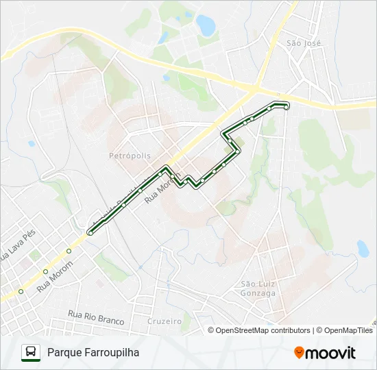 13 LUCAS ARAÚJO / PARQUE FARROUPILHA Bus Line Map