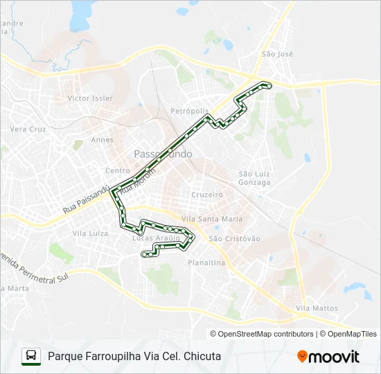 13 LUCAS ARAÚJO / PARQUE FARROUPILHA Bus Line Map