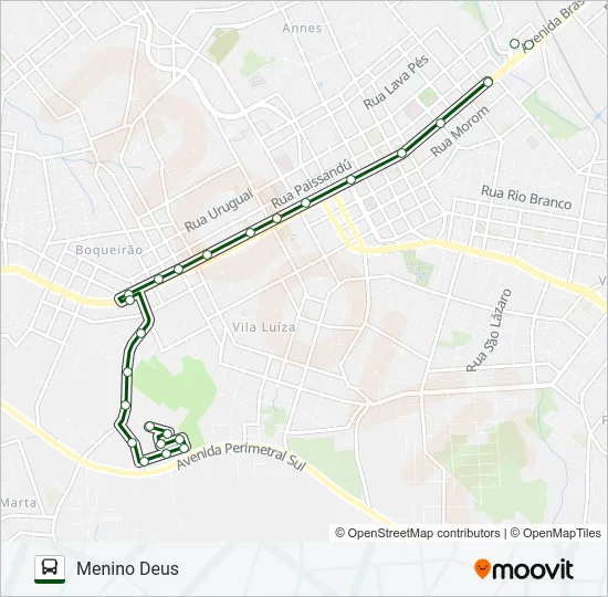 31 MENINO DEUS / PREFEITURA VIA RODOVIÁRIA Bus Line Map