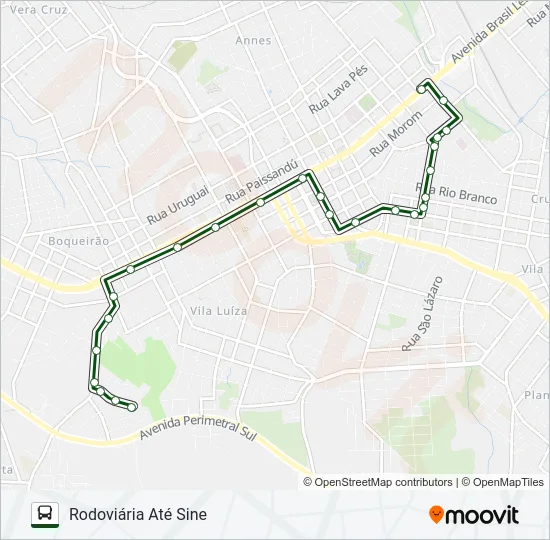 31 MENINO DEUS / PREFEITURA VIA RODOVIÁRIA Bus Line Map