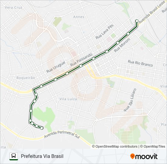 Mapa da linha 31 MENINO DEUS / PREFEITURA VIA RODOVIÁRIA de ônibus