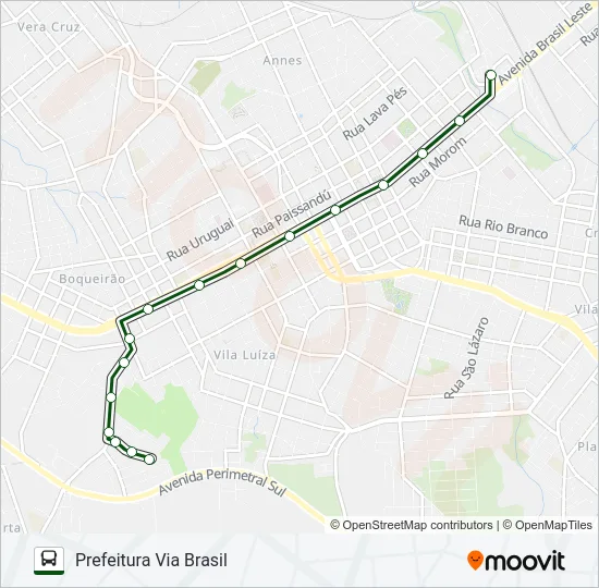 31 MENINO DEUS / PREFEITURA VIA RODOVIÁRIA Bus Line Map