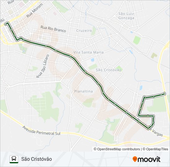 Mapa da linha 32 NOSSA SENHORA APARECIDA / SÃO CRISTÓVÃO de ônibus