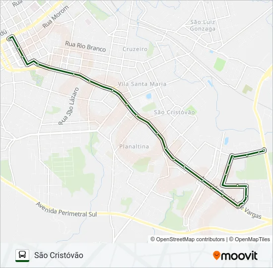 32 NOSSA SENHORA APARECIDA / SÃO CRISTÓVÃO Bus Line Map