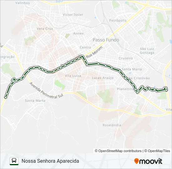 32 NOSSA SENHORA APARECIDA / SÃO CRISTÓVÃO Bus Line Map