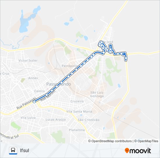 Mapa de 19 SÃO JOSÉ / SECCHI de autobús