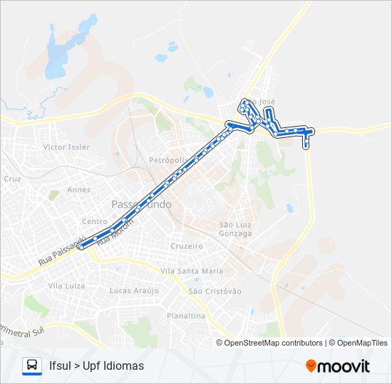 Mapa de 19 SÃO JOSÉ / SECCHI de autobús