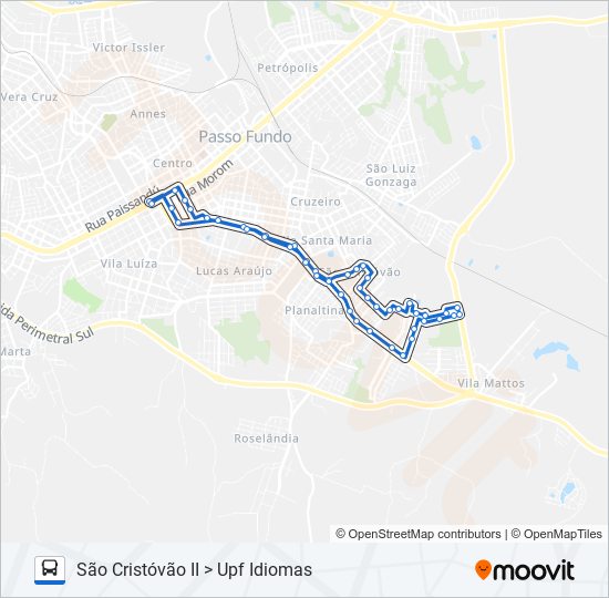 Mapa de 11 OPERÁRIA / SÃO CRISTOVÃO II de autobús