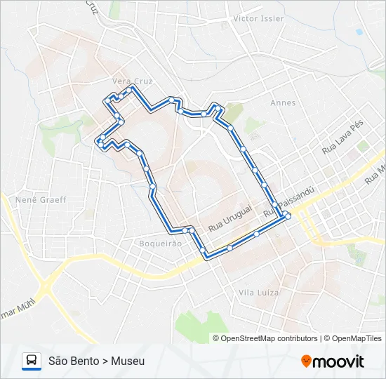 11 OPERÁRIA / SÃO CRISTOVÃO II Bus Line Map