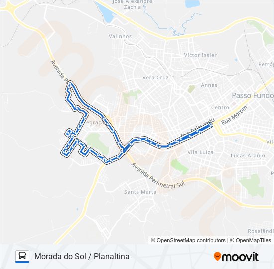 Mapa da linha 32A MORADA DO SOL / PLANALTINA de ônibus