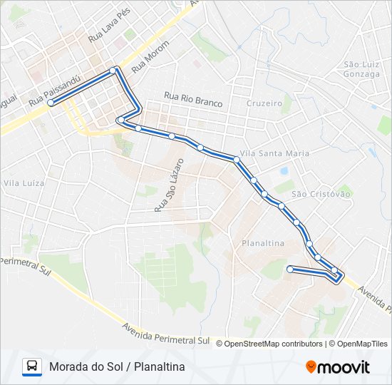 32A MORADA DO SOL / PLANALTINA bus Line Map