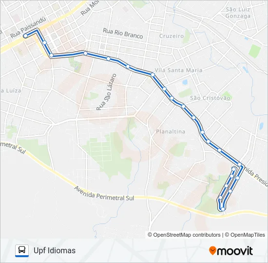 25A DONÁRIA / SANTO ANTÔNIO VIA NINO MACHADO Bus Line Map