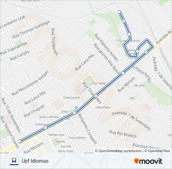 Mapa de 33 JERÔNIMO COELHO / PREFEITURA VIA MANOEL PORTELA de autobús