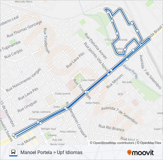 Mapa de 33 JERÔNIMO COELHO / PREFEITURA VIA MANOEL PORTELA de autobús