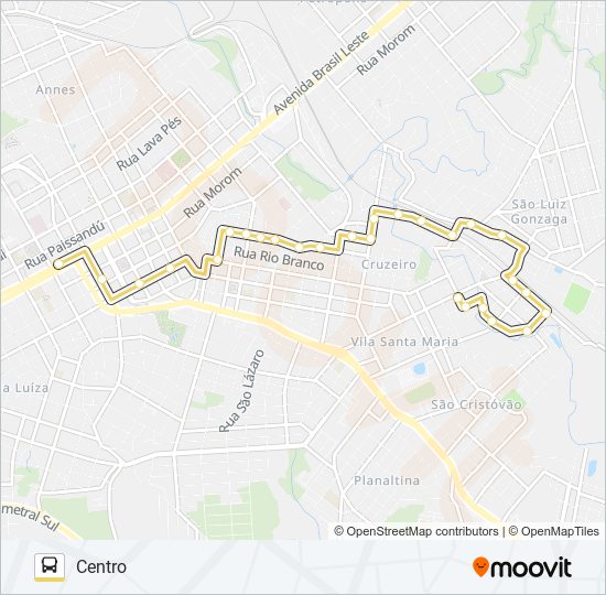 Mapa da linha 22 VILA NOVA / VILA FÁTIMA de ônibus