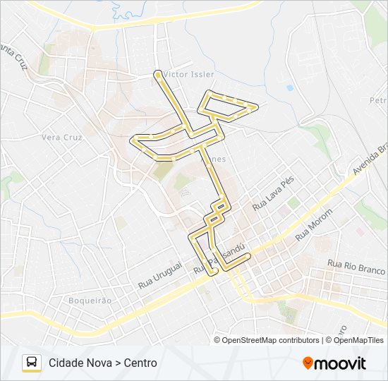 Mapa da linha 22 VILA NOVA / VILA FÁTIMA de ônibus