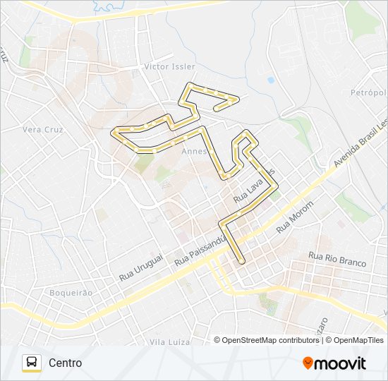 Mapa da linha 02 SANTA MARIA / VILA FÁTIMA de ônibus