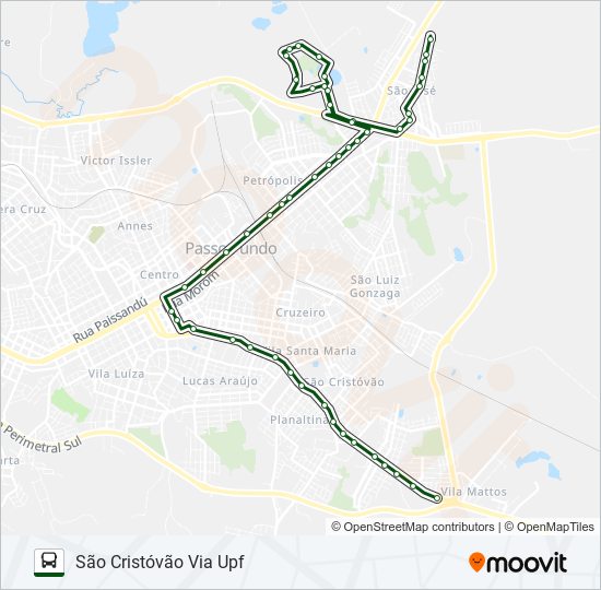 Mapa da linha 25 SÃO JOSÉ / SÃO CRISTÓVÃO de ônibus