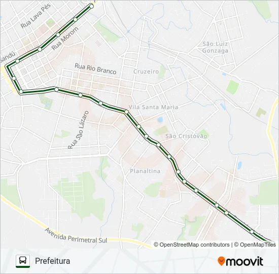 25 SÃO JOSÉ / SÃO CRISTÓVÃO Bus Line Map