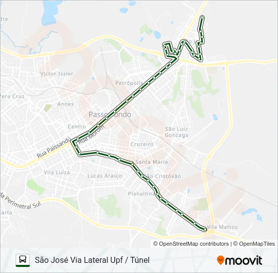 25 SÃO JOSÉ / SÃO CRISTÓVÃO Bus Line Map