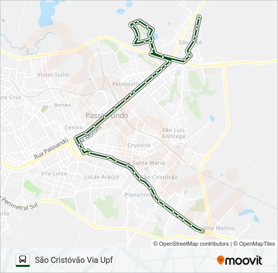 25 SÃO JOSÉ / SÃO CRISTÓVÃO Bus Line Map