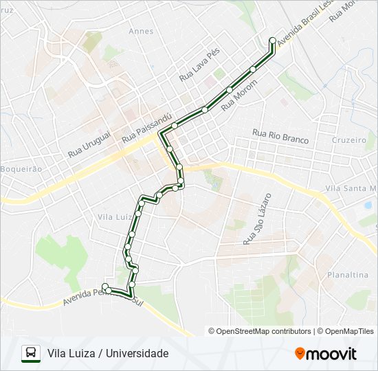 06 VILA LUIZA / UNIVERSIDADE bus Line Map