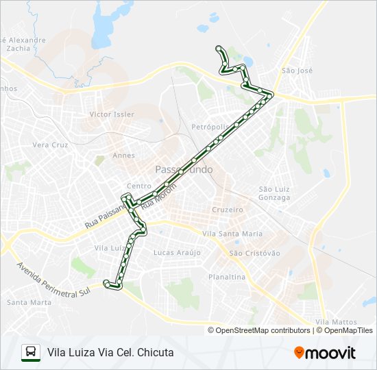 06 VILA LUIZA / UNIVERSIDADE bus Line Map