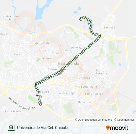 06 VILA LUIZA / UNIVERSIDADE Bus Line Map