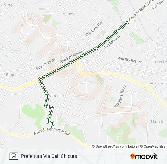 06 VILA LUIZA / UNIVERSIDADE Bus Line Map