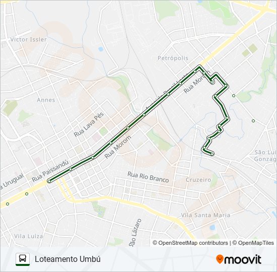 Mapa de 08 LOTEAMENTO UMBÚ / BOM RECREIO de autobús