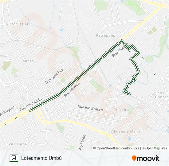 08 LOTEAMENTO UMBÚ / BOM RECREIO Bus Line Map