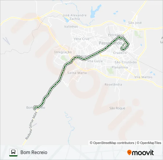 08 LOTEAMENTO UMBÚ / BOM RECREIO Bus Line Map