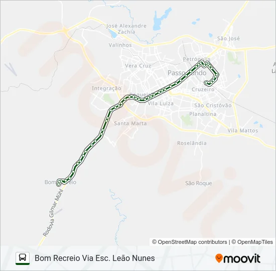 08 LOTEAMENTO UMBÚ / BOM RECREIO Bus Line Map