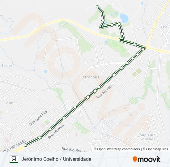 04 JERÔNIMO COELHO / UNIVERSIDADE bus Line Map