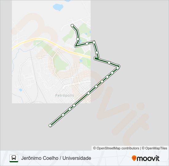 Mapa da linha 04 JERÔNIMO COELHO / UNIVERSIDADE de ônibus