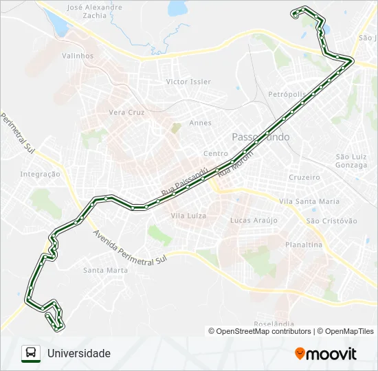 04 JERÔNIMO COELHO / UNIVERSIDADE Bus Line Map