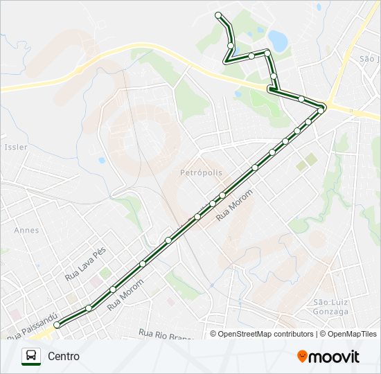 Mapa da linha 04 JERÔNIMO COELHO / UNIVERSIDADE de ônibus