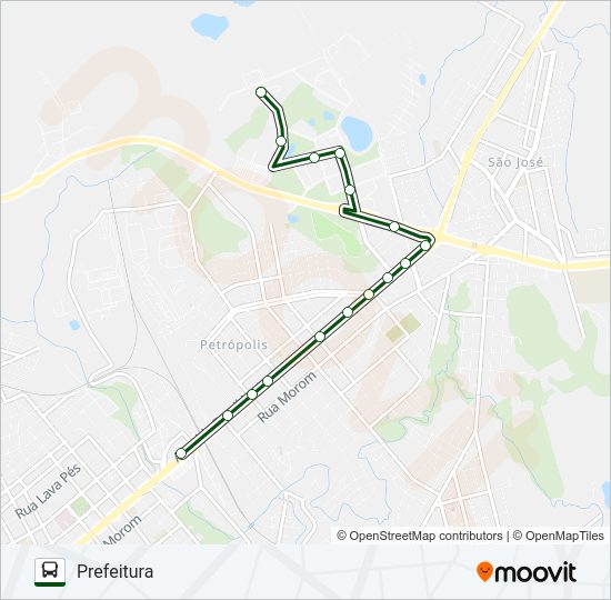 Mapa da linha 04 JERÔNIMO COELHO / UNIVERSIDADE de ônibus