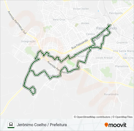 04 JERÔNIMO COELHO / UNIVERSIDADE Bus Line Map