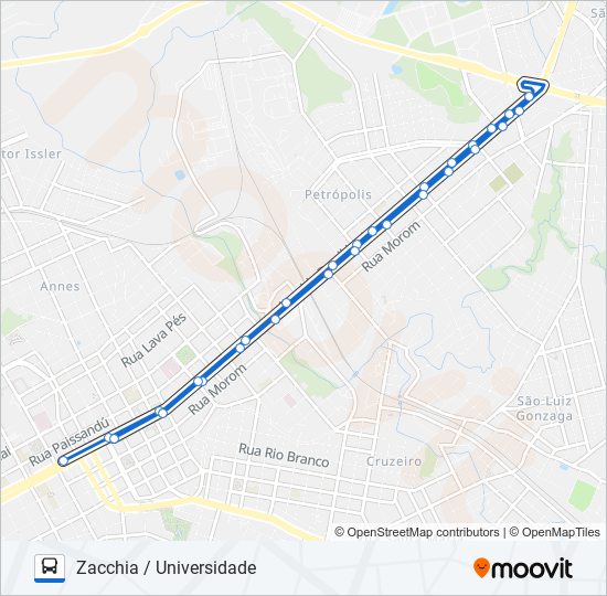 Mapa da linha 24 ZACCHIA / UNIVERSIDADE de ônibus