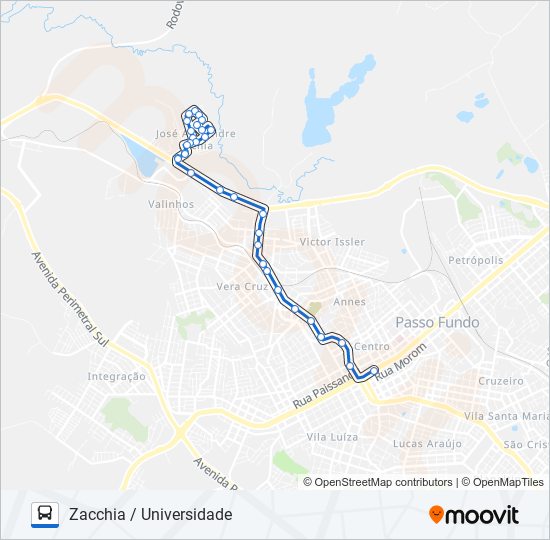 24 ZACCHIA / UNIVERSIDADE bus Line Map