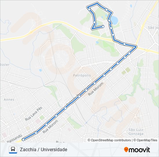 24 ZACCHIA / UNIVERSIDADE bus Line Map