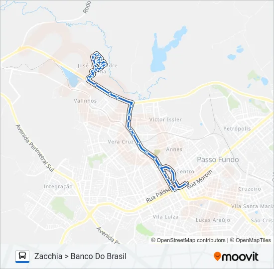 24 ZACCHIA / UNIVERSIDADE Bus Line Map