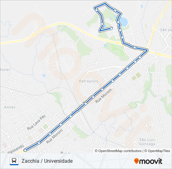 Mapa de 24 ZACCHIA / UNIVERSIDADE de autobús