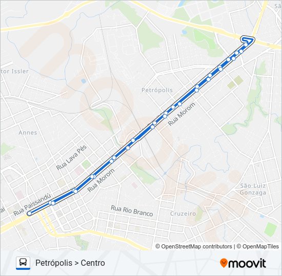 Mapa da linha 24 ZACCHIA / UNIVERSIDADE de ônibus