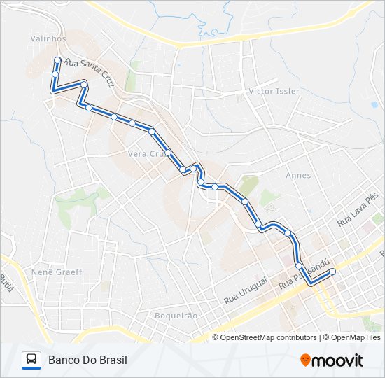 Mapa da linha 16 VALINHOS / UNIVERSIDADE de ônibus